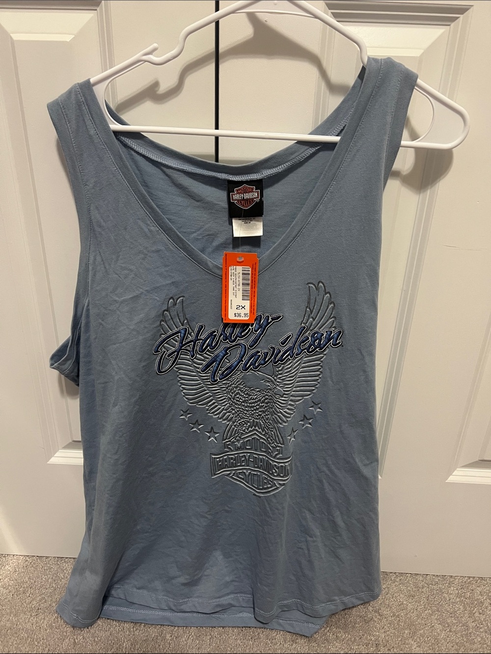 Harley-Davidson Mackinac island MI Dusty Blue Eagle Graphic Tank